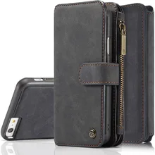 

For iPhone 6 6s 7 8 Plus Wallet Case Magnetic Detachable Slim Back Cover for iPhone X 5 5S SE Folio Leather Card Holder Case