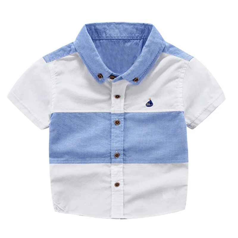 

Kids Child Casual Short Sleeve Button up Tops Summer Boys Leisure Shirt