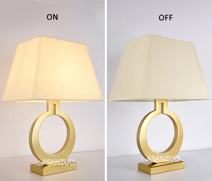 American modern luxury villa gold table decorating table lamp Nordic retro bedroom bedside LED reading lights