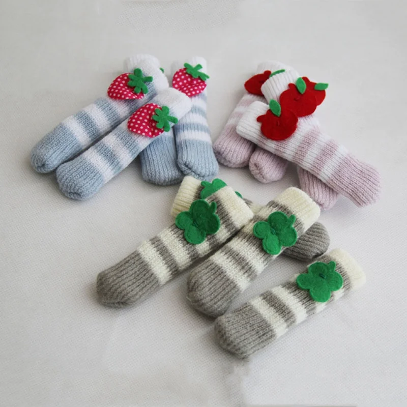 4 pcs/set Knitted Dining Table Chair Leg Socks Stool Mat Protective