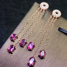 Турмалиновые серьги,, натуральный настоящий турмалин, серебро 925 пробы, 0.25ct* 6 шт., драгоценный камень# J18081701