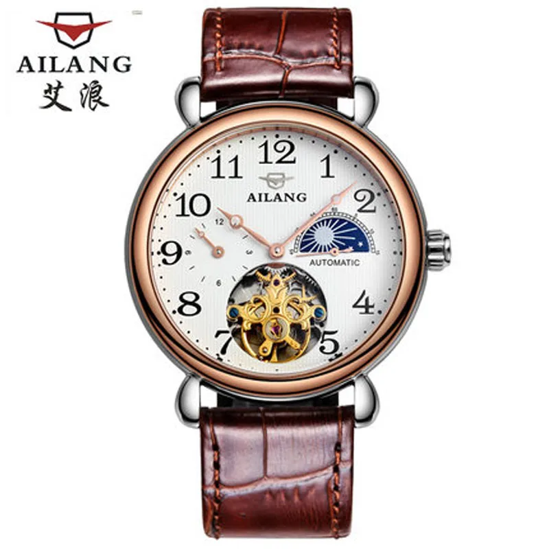 Luxury Brand Timepieces Trade AILANG mentop retro Wind Waterproof Watches Automatic Mechanical Mens Watch Bright