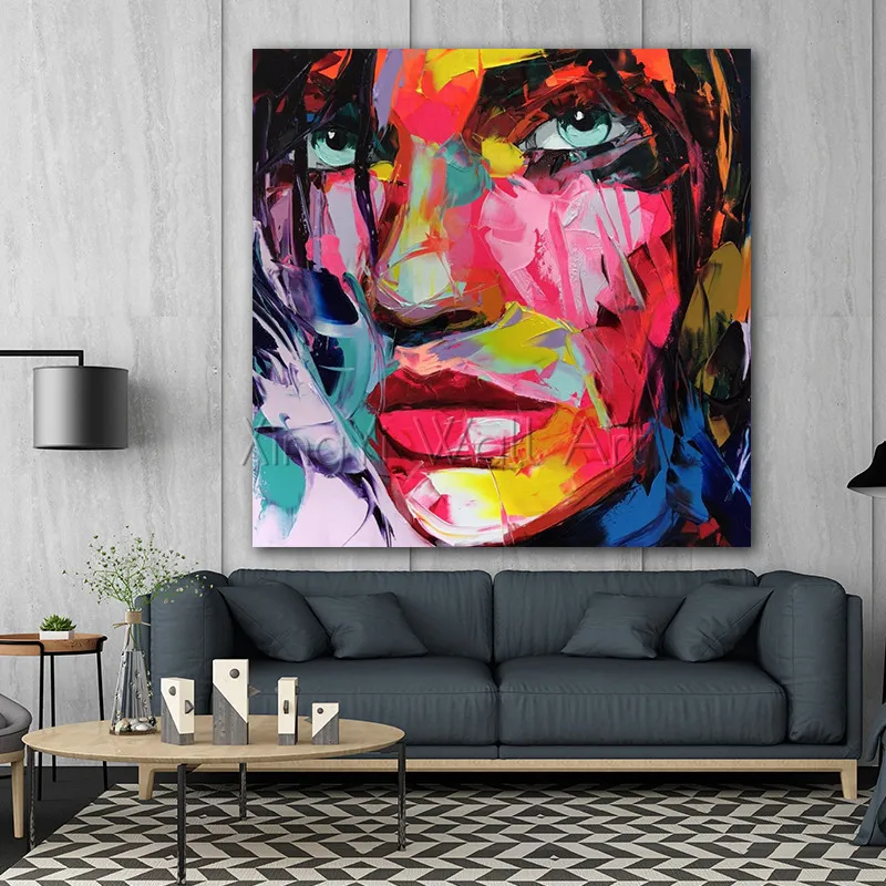 Knife Face oil painting on canvas wall art picture for living room home ...