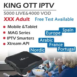 ТВ-бокс GOTiT Europe X96 Max Android 8,1 Amlogic S905X2 Dual-wifi + 6000 live KING IP tv испанско-португальский немецкий взрослый приставка