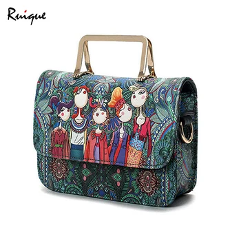 

Ruique Women New Fashion Shoulder Bag Girls Trendy Cartoon Printing Handbags Ladies Summer Tote Bag Female Square Crossbody Bag