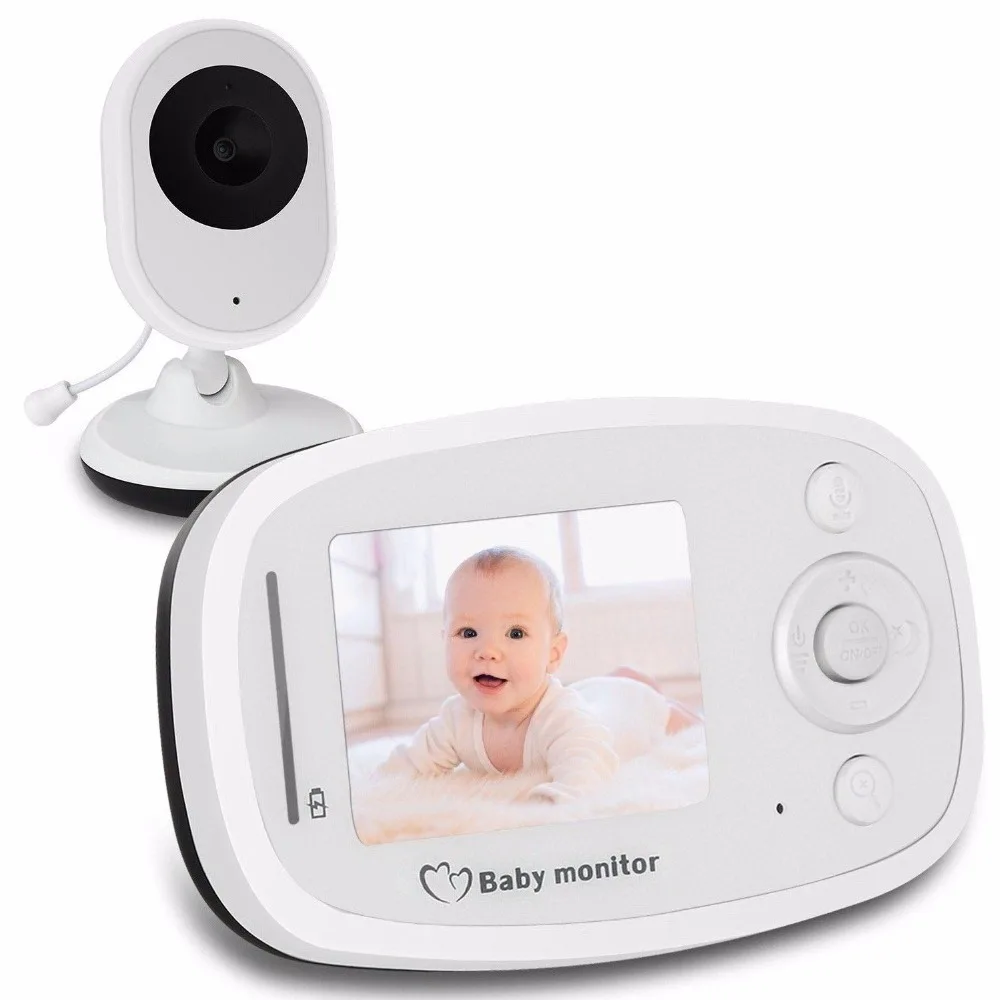 

babykam radio nanny with camera baby call 2.4''LCD IR Night light vision video intercom 4 Lullabies Temperature sensor 2X Zoom