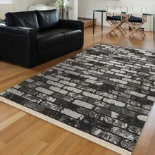 Серый черный кирпич настенные камни дорога Винтаж старение 3d печать противоскользящие килим моющиеся декоративные области ковер богемный ковер
