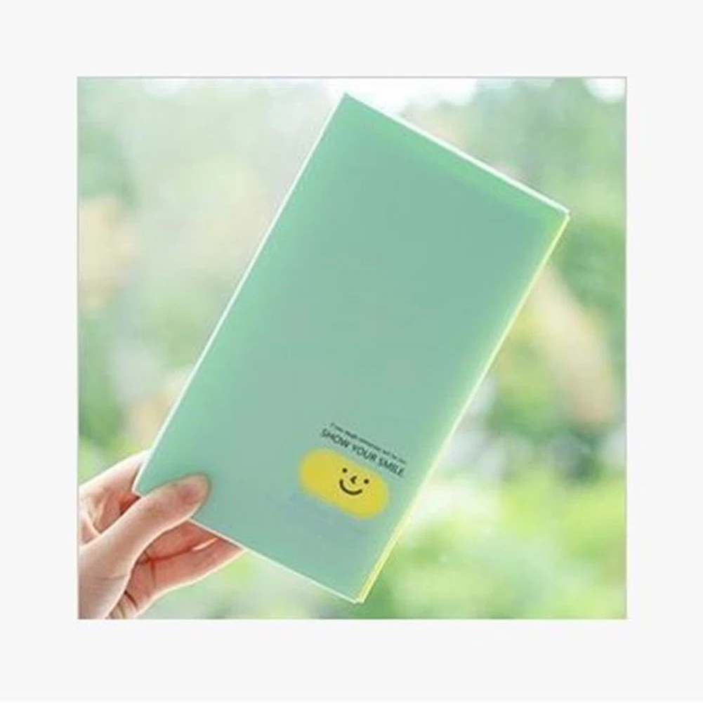 120 карманов фотоальбом смайлик лицо конфеты цвет ID Бизнес имя держатель для карт книга - Цвет: Blue Green