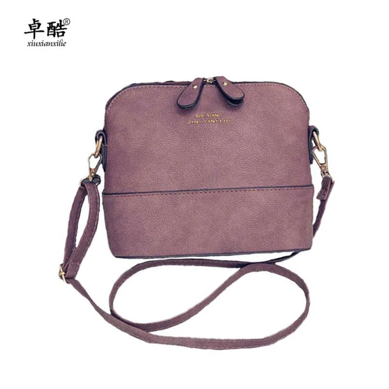 

Zhuoku's new Korean version of the wave - style PU retro - fashioned sand shell bag suede bag fashion ladies spliced cross-bag