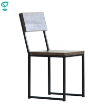 Barneo N-307 кухонный стул черный металлический стул с коричневым деревянным сидением и спинкой стул для кафе стул для улицы дачный стул уличный стул для дачи стул для летнего кафе стул по России