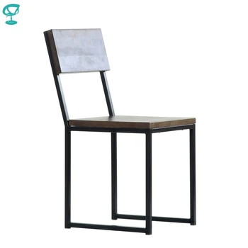 

N307BlBrWood Barneo N-307 Black Metal Wood Brown seat Kitchen Interior Stool Chair Kitchen Furniture free shipping in Russia