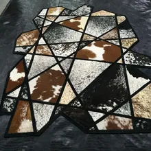 Инопланетянин классический модный кожаный коровья кожа сплайсинга ковер художественная индивидуальность ручной работы воловья кожа ковер пестрый воловья кожа коврик в форме животного