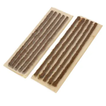 

X Autohaux 10Pcs Scooter Bike Auto Motorcycle Tubeless Tyre Repair Rubber Strip Brown