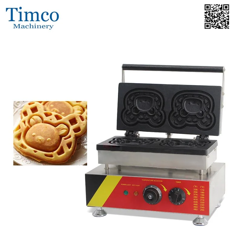 TIMCO 2PCS Bear Waffles Maker Machine Cute Cartoon Waffle Baker Making Machinewaffle machine