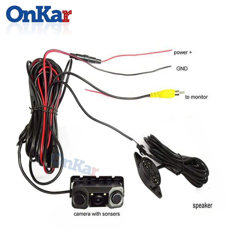 ONKAR 2019 3 в 1 Автомобильная камера заднего хода Автомобильный датчик парковки 170 HD видео с 2 датчиками s индикатор зуммера сигнализации