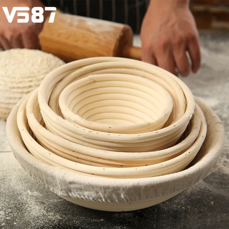 

Natural Rattan Round Brotform Banneton Bread Proofing Basket Dough Proving Basket Bakeware Pastry Baking Pan Food Storage Bowl