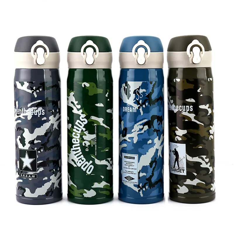 500ML Camouflage Thermose Vacuum Flasks Stainless Steel 304 Insulated