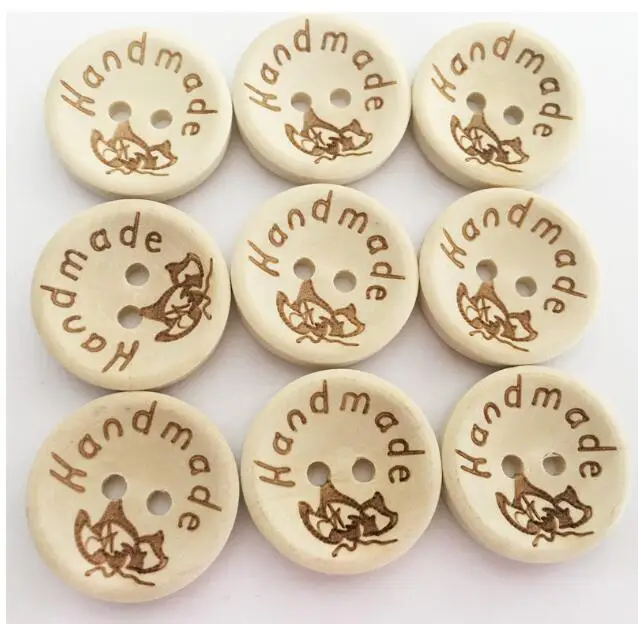 

100pcs Natural color handmade rose 2 holes Wooden Buttons 3 sizes Clothing button\Scrapbooking DIY\ Toy\ DIY Craft Supplies XP97