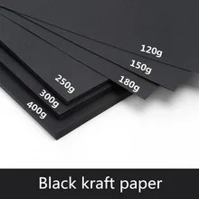 50 unids/lote A3 A4 A5 papel Kraft negro DIY fabricación de tarjetas 120g 150g 180g 250g 300g 400g papel Craft cartón grueso