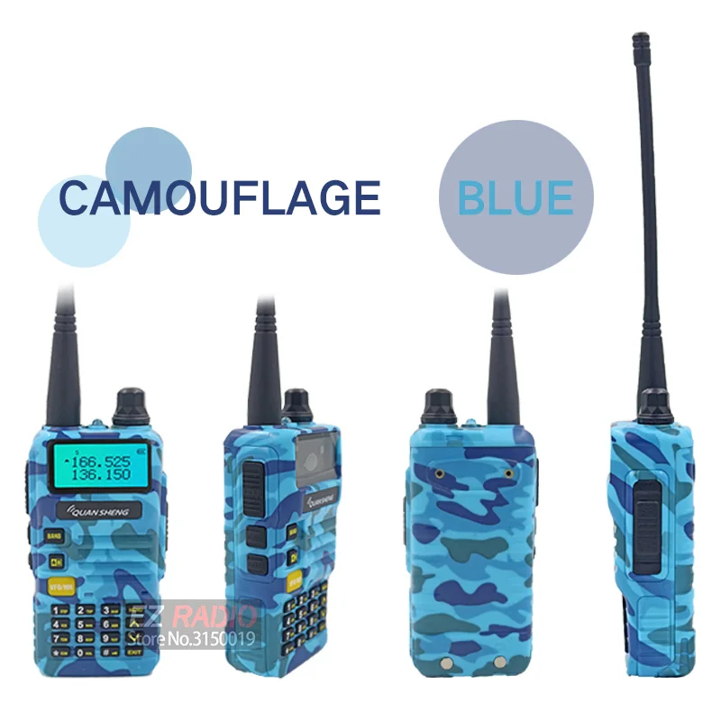 ГОРЯЧАЯ QuanSheng UV-R50/UV-R50-1/UV-R50-2/TG-UV2 иди и болтай Walkie Talkie UHF VHF TG-UV2 двусторонней радиосвязи, 3300 мА/ч, Quansheng 5 Вт Ham Радио УФ R50-2 - Цвет: Blue