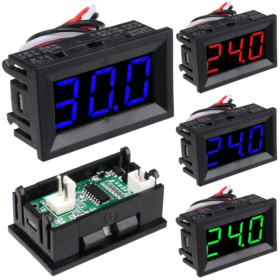 

Ammeter DC0-10A/0-50A/0-100A Digital Display Ammeter 4 Wire 0.56" LED Tube Red/Blue/Green Adjustable Panel Current Meter 1000543