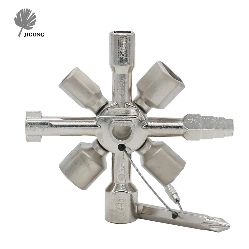 

JIGONG Utility 10/4 Way Service Cross Switch Key Spanner Universal Triangle Screwdriver