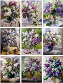 

Embroidery Counted Cross Stitch Kits Needlework - Crafts 14 ct DMC Color DIY Arts Handmade Decor - Lilac Collection 2