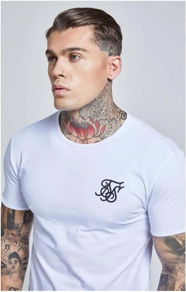 Siksilk с коротким рукавом Футболка для занятий спортом-белая мужская футболка