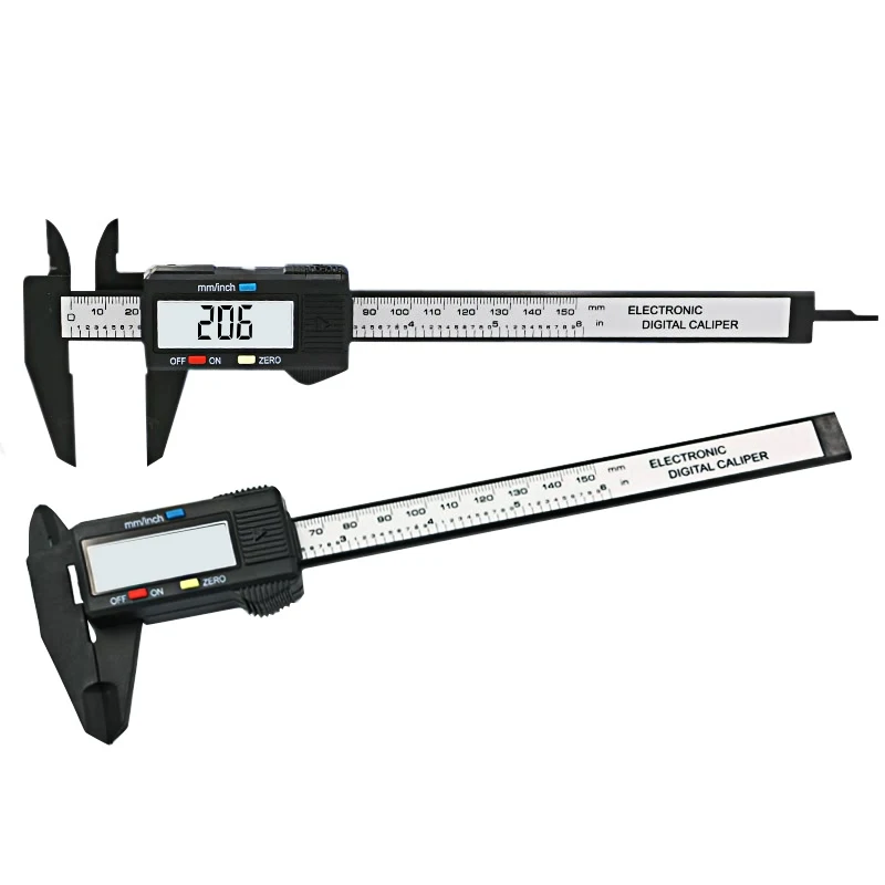 Black 6 inch LCD Digital Electronic Carbon Fiber Vernier Caliper Gauge Micrometer Chartsea 150mm Black 6 inch LCD Digital Electronic Carbon Fiber Vernier Caliper Gauge Micrometer Chartsea 150mm