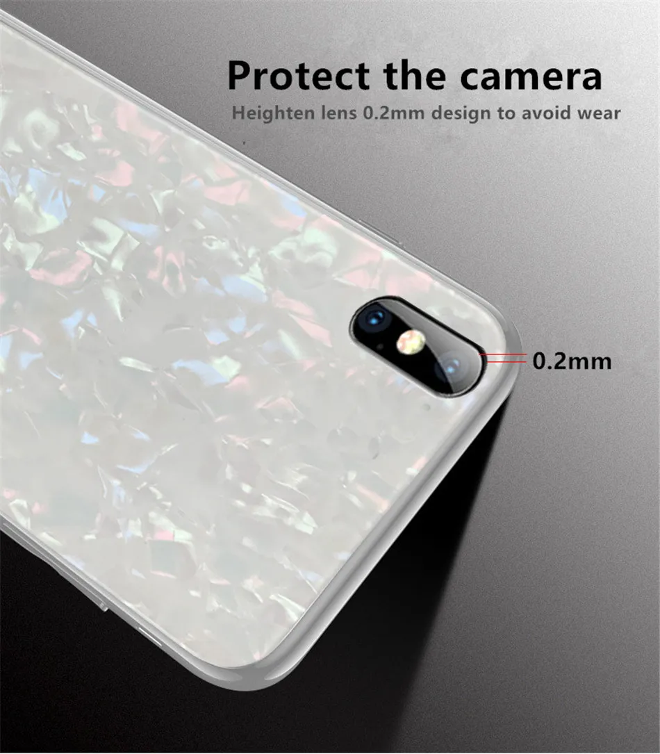 Luxury Tempered Glass Geometric Case For iPhone X 7 8 Plus Soft TPU Frame Art Print Patterned ProtectiveCover For iPhoneX 10 (6)
