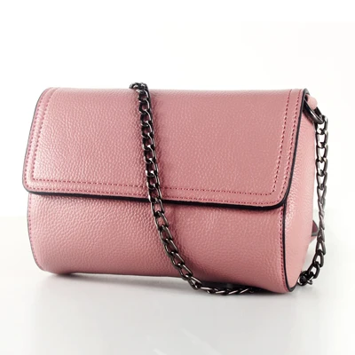 Для женщин плеча Курьерские Сумки из натуральной кожи Сумочка Женская мода сумка, маленькая сумочка кошелек - Цвет: Розовый