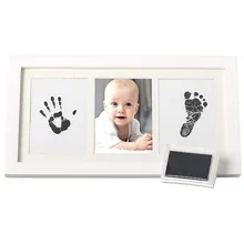 Marco de Fotos para relojes de bebé y Manos bonitos, accesorio con Tinta orgánica y Cristal acrílico, Seguro