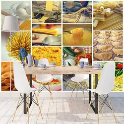 Else еда подготовки сыр макароны лоскутное 3d печати фото Cleanable декор для стен домашний декор для кухни задний план обои