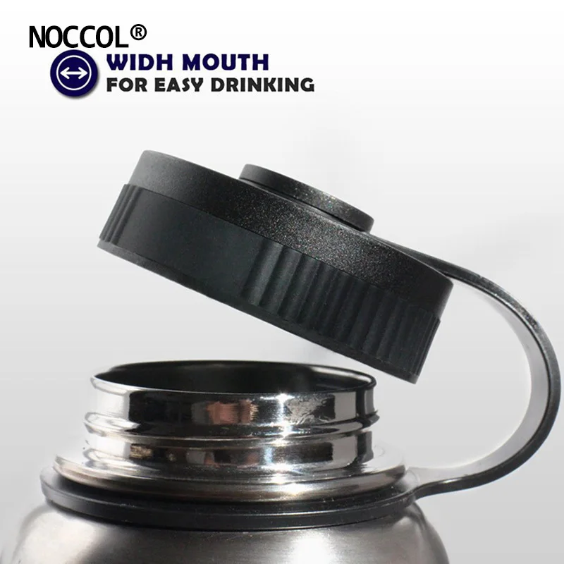 NOCCOL 32 унции черная Вакуумная бутылка для воды Экологичная уличная изоляция Нержавеющая сталь бутылка для напитков Кемпинг чайник большой емкости