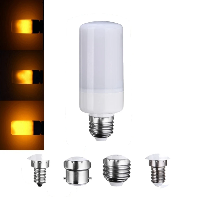 

Newest LED Lamp Bulb E27/E26/E14/E12/B22 Decoration lamp Three Mode Flickering Flame Effect Firing LED Corn light Bulb 220V 110V