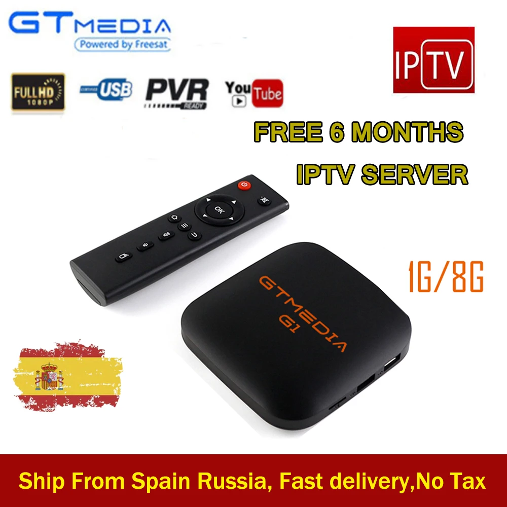 

GTMEDIA G1 Android 7.1.2 Free 6 months IPTV EU Server OS Smart TV Box Amlogic S905W Quad Core Media Player Android TV Box 4K HD