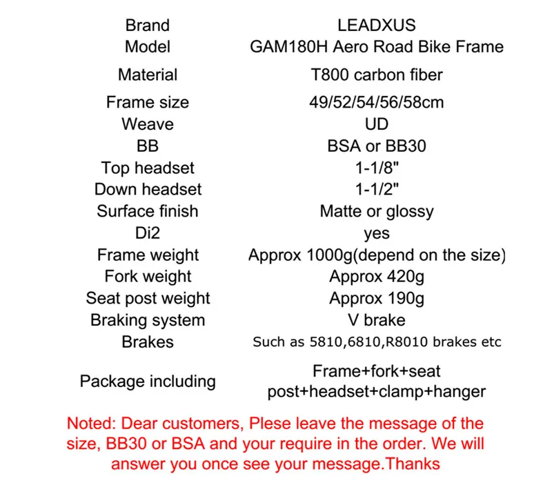 Flash Deal LEADXUS GAM180 Strong Aero Carbon Fiber Bicycle Frame Road Aero Bike Carbon Frame Many Colors Choice 1