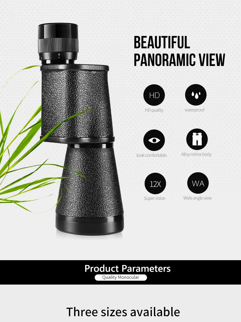 Baigish monocular12x45 профессиональный телескоп тактический военный окуляр мощный бинокль Ручка Портативный для охоты кемпинга