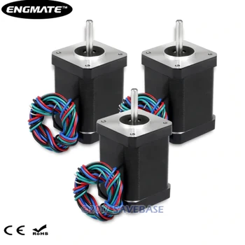 

ENGMATE Nema 17 Stepper Motor 97Oz-In 2-Phase 1.5A for CNC Mill Router Cutter EMA172-6015S4 3Pcs RU Local Delivery