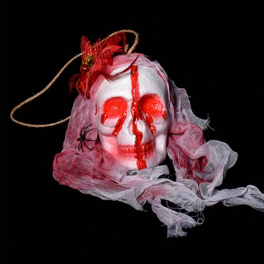 Halloween Decorate Props Ornaments Hallowmas Artificial Skull Skeleton Ghost Dolls Hanging Ornament Decoration Party Supplies (41)