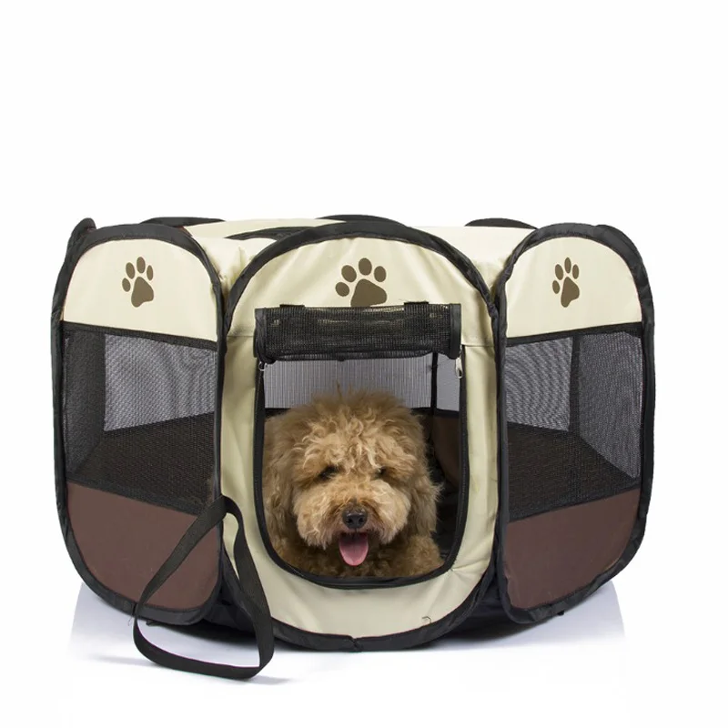

Fast Shipping Dog House Pet Tent Folding Octagonal Pet Fence Oxford Cloth Outdoor Pet Cat Dog Cage For Cats Dog Kennel Supply