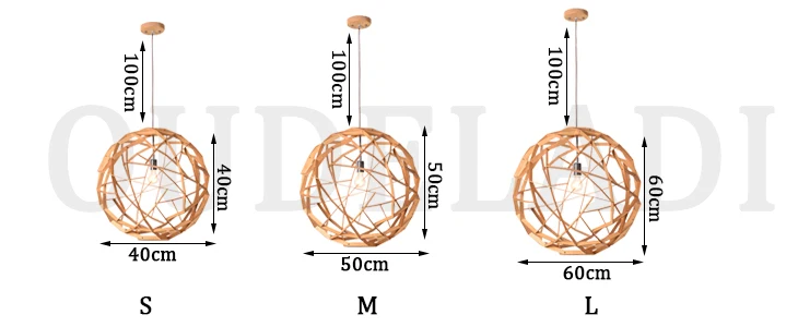 Скандинавский деревянный художественный подвесной светильник s ручной работы Деревянный светильник для домашнего декора гостиной круглый подвесной светильник с шаром