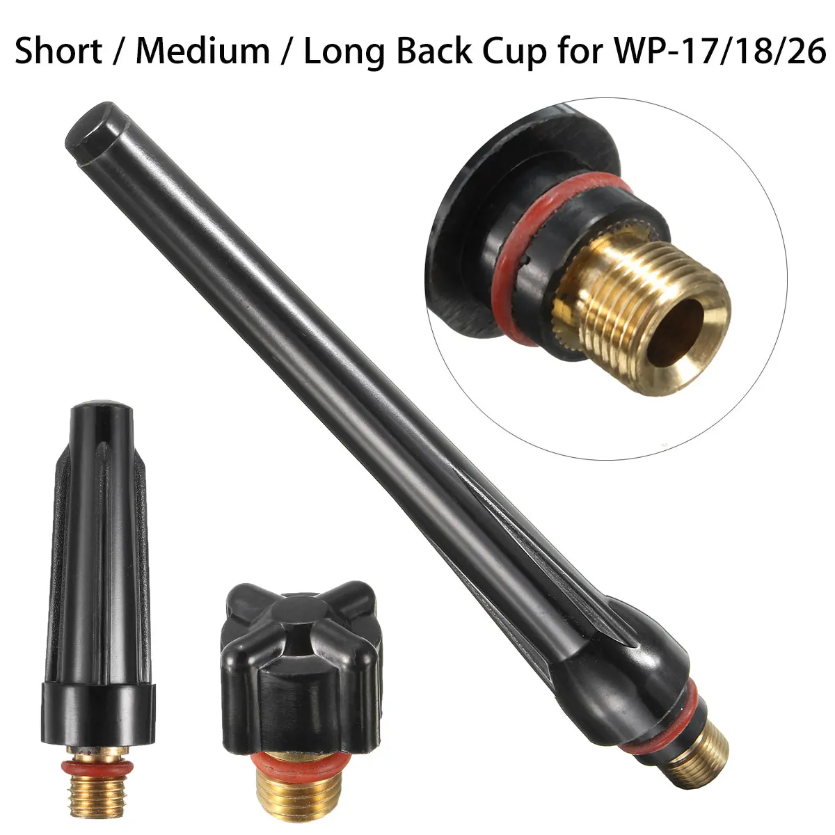 

Forgelo Short / Medium / Long Back Cup Kit For Tig Welding Torch WP-17/18/26 Series Welding Accessories Tool