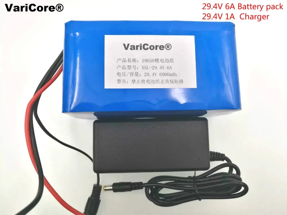 Литий-ионный аккумулятор VariCore 24V 18650 6Ah 7S3P 29 4 V 6000mAh с зарядным устройством 2A для