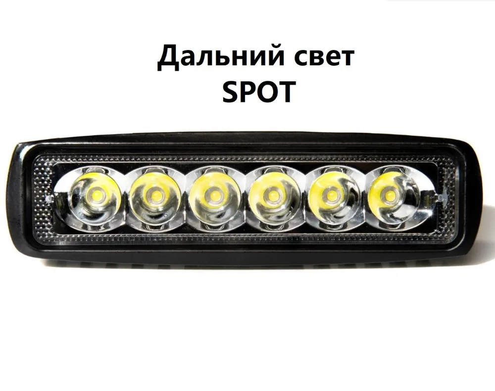 Baratos 2 piezas 18w DRL LED luz de trabajo 10 30V 4WD 12v para fuera de carretera camión barco niebla Luz de coche montaje ATV Luz de circulación diurna