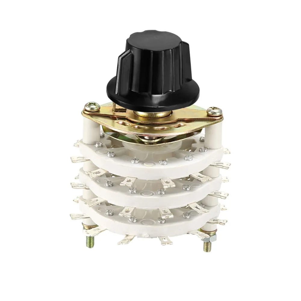 

UXCELL 3/4 Pole 11 Throw 3/4 Deck Switch Band Channel Rotary Switch Selector or with Plastic Knob used on radio TV Control Unit