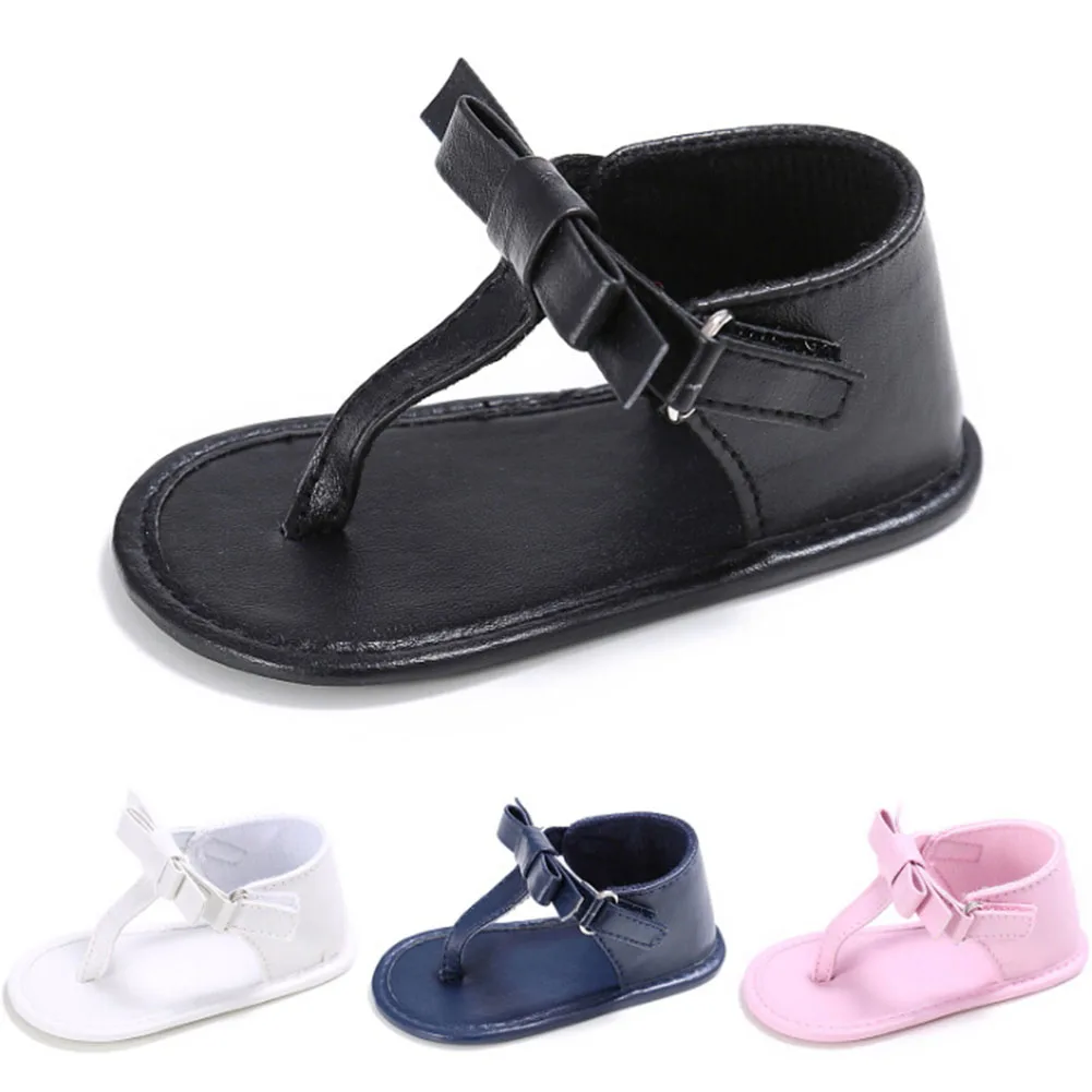 2017 Summer Cute Infant Baby Kids Girls Summer Flip flops Bowknot Sandal Soft Shoes Prewalker