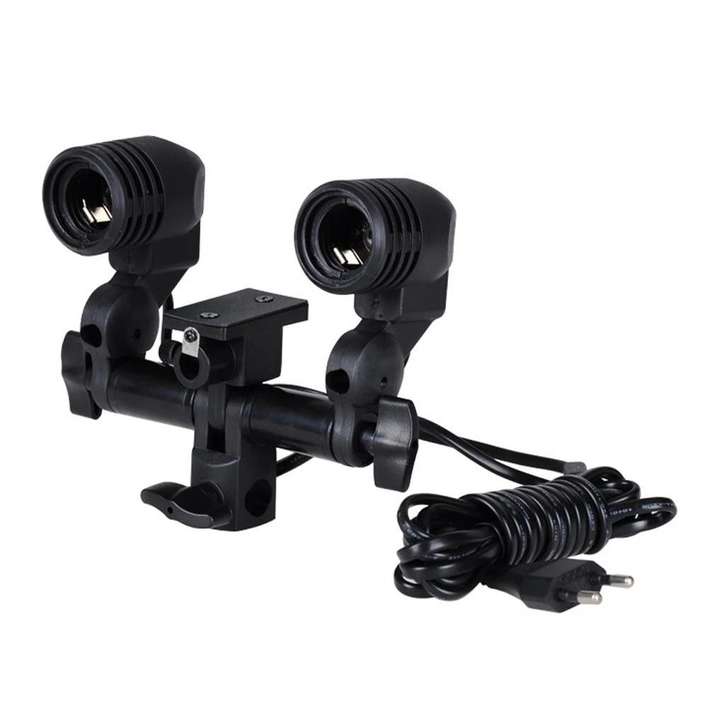 New Photographic Accessories Continuous lighting E27 Double Bulb Holder