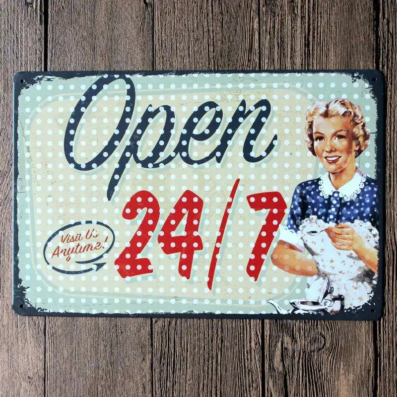 Open Closed Signs Coffee Decoration Tin Plate Pub Retro Decorative Bar Club Garage Decoration Home Decor 20x30 cm - Цвет: 6216