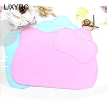 LIXYMO silicone food place mat cute cat bear bunny car shaped heat proof heat insulated pad baby kids non-slip safe table mat